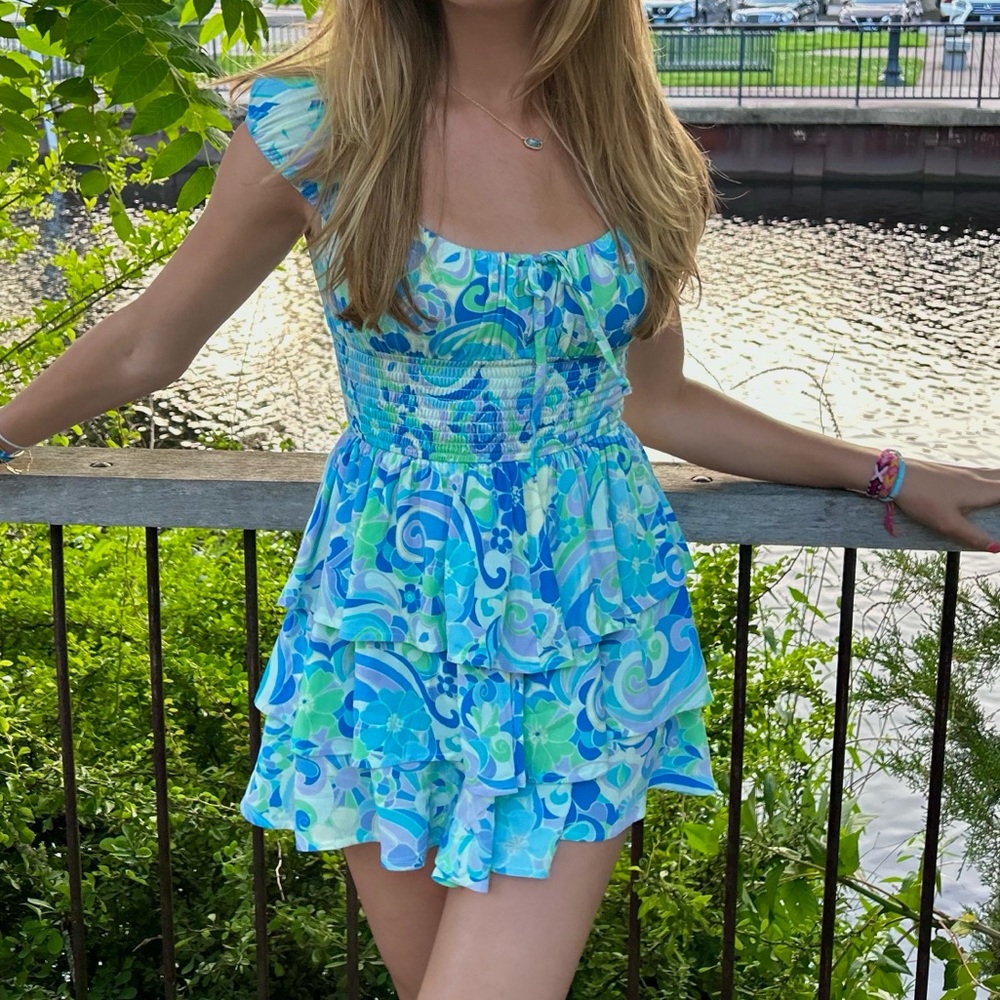 Bright Patterned Mini Dress/Romper